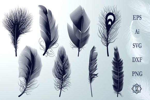Bundle Feathers Silhouettes SVG