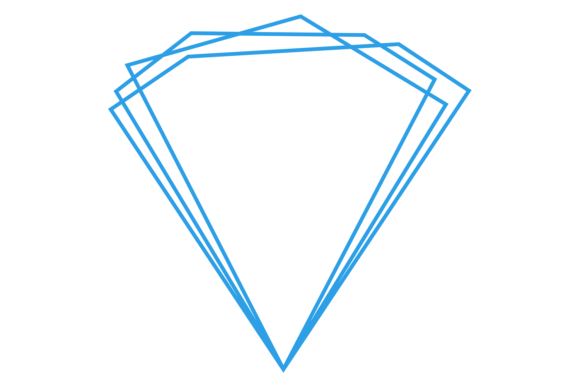 Crystal Diamond Line Frame. Geometric De: Elevating Visual Hierarchy with Precision