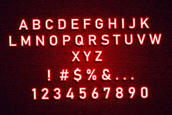 Evaluating Neon Sign Lettering Alphabet Font for Custom Branding and Design Projects