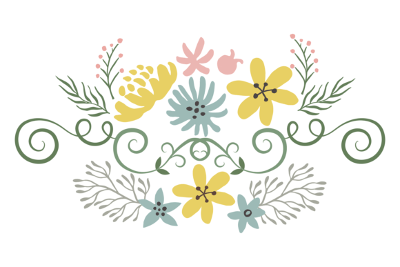 Floral Composition: Green Vines Curles