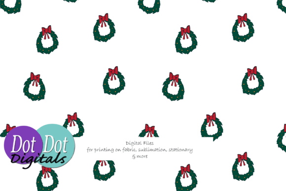 Hand Drawn Christmas Wreath on White
