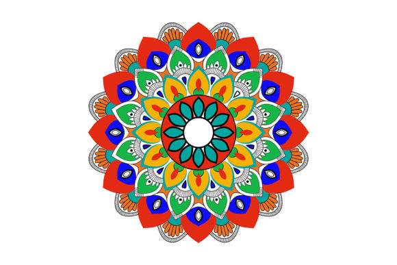 Hand Drawn Colorful Mandala Design: A Versatile Creative Asset
