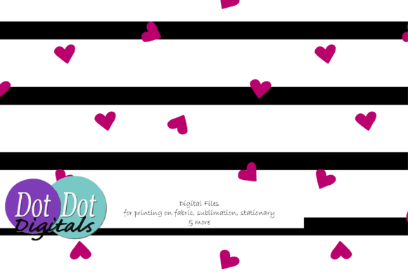Hearts on Black and White Stripes: A Versatile Design Asset