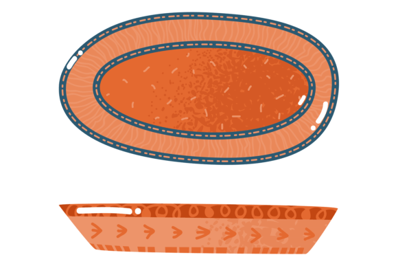 Platter Top and Front View. Flat Decorat: The Essential Visual Asset for Modern Creators