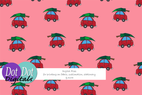 Red Car Christmas Tree on Pink Seamless: A Strategic Asset for Seasonal Branding and Creative Operations