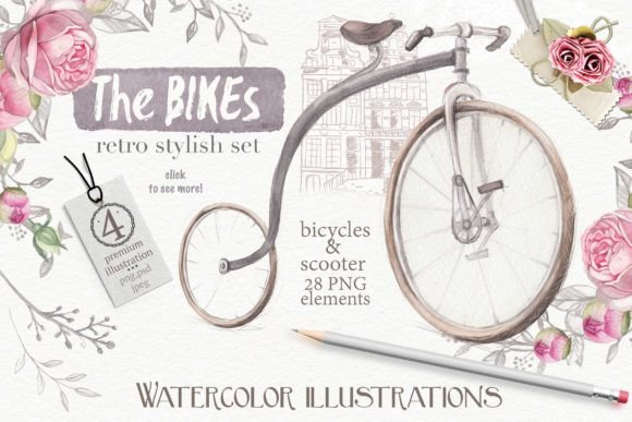 Retro Bikes and Roses