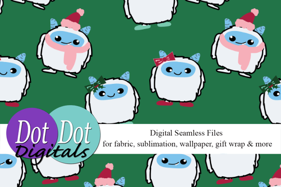 Unlocking Creativity with the Cutest Little Yeti Seamless on Green Pattern