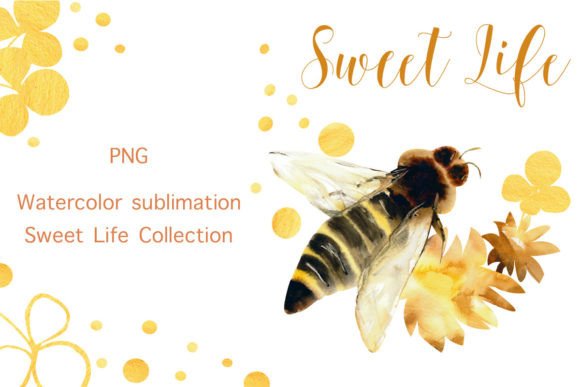 Watercolor Bee and Flowers Sublimation: A Creative Resource for Artistic Projects
