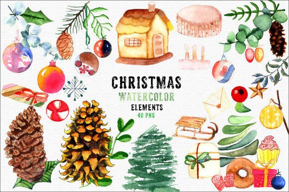 Watercolor Christmas Clipart 700.2
