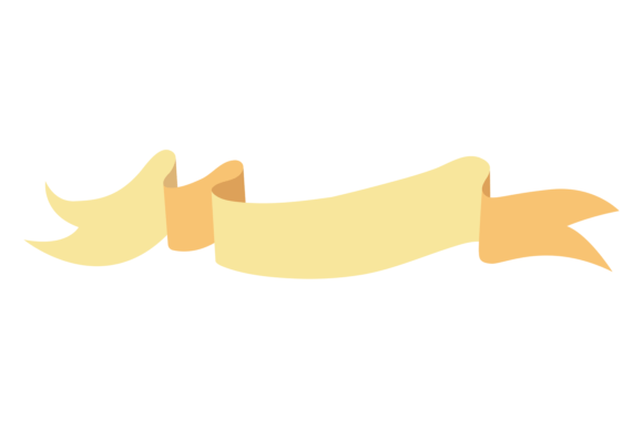 Yellow Ribbon. Blank Ribbon Banner. Deco