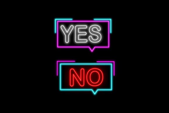 Yes or No Lettering Neon Sign Font